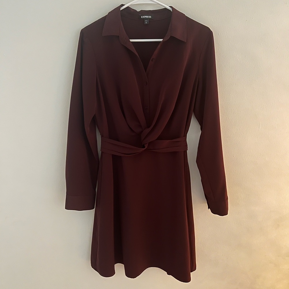 Express shirt dress in maroon